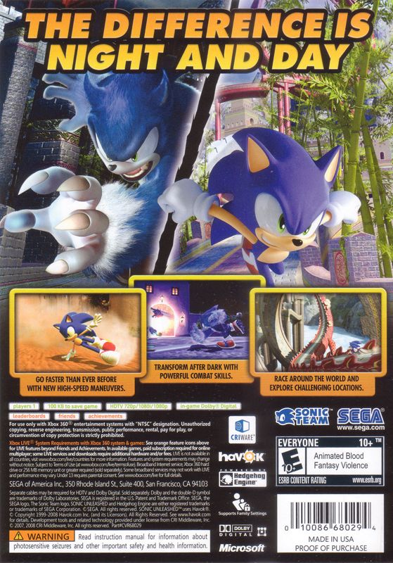 Sonic Unleashed - Xbox 360