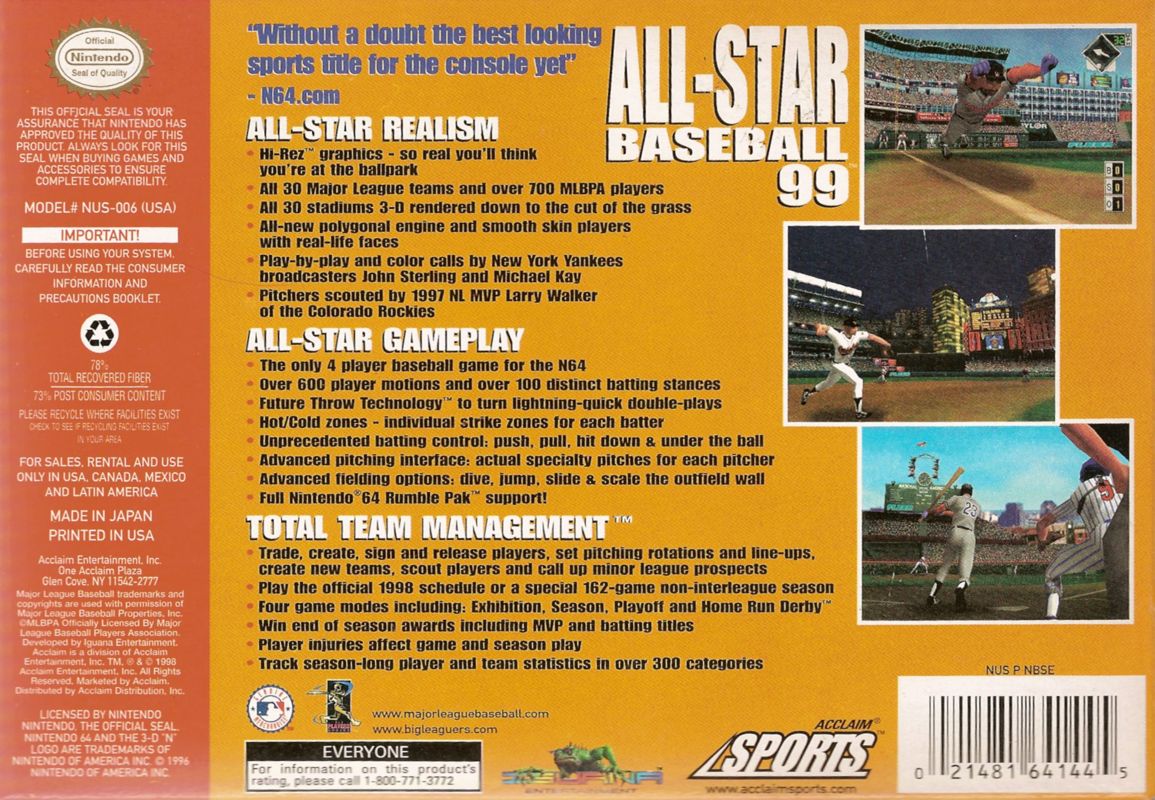 All-Star Baseball 99 - Nintendo 64