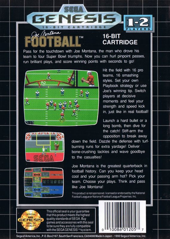 Joe Montana Football - SEGA Genesis