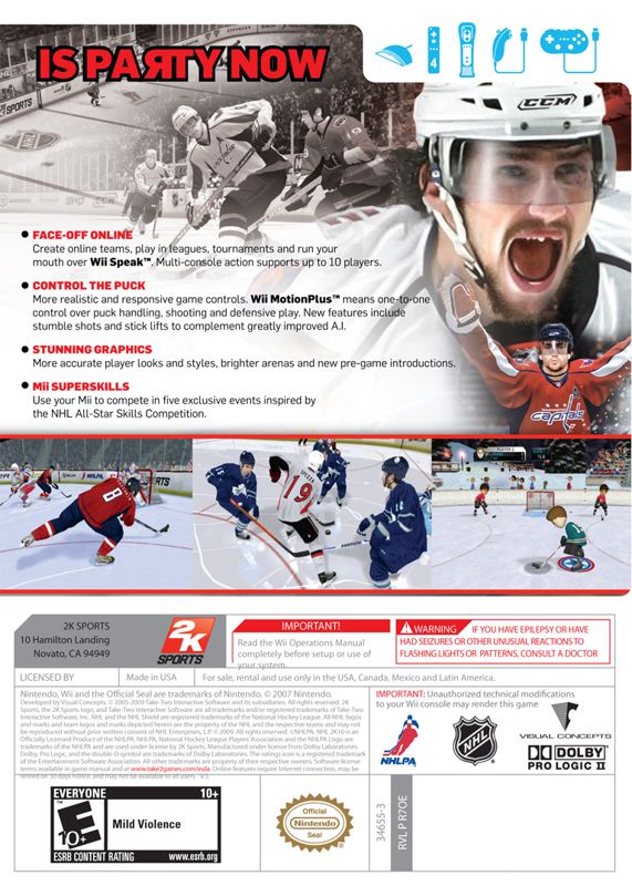 NHL 2K10 - Wii