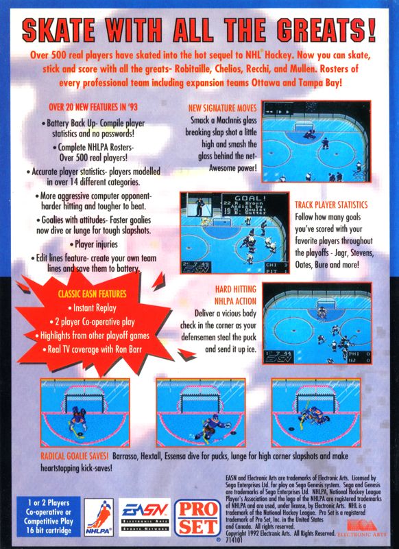 NHLPA Hockey '93 - SEGA Genesis