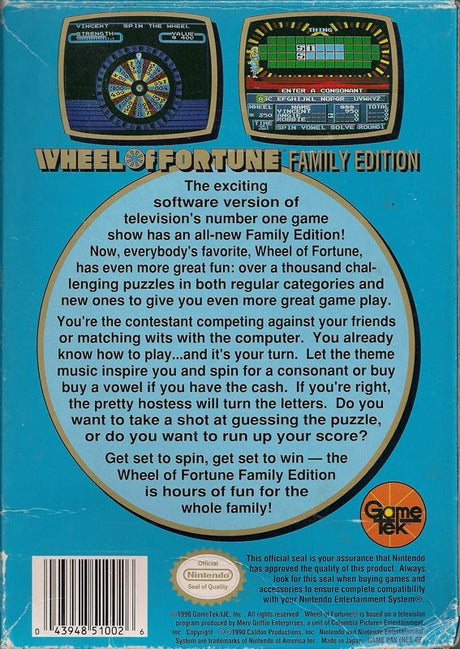 Wheel of Fortune: Family Edition - NES