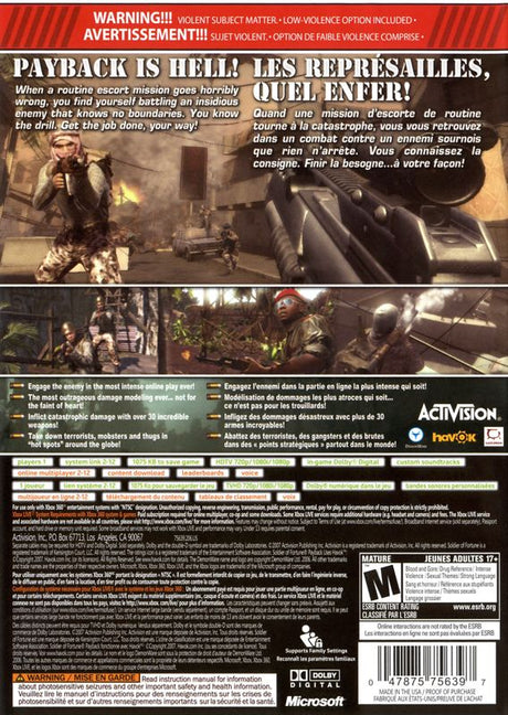 Soldier of Fortune: Payback - Xbox 360