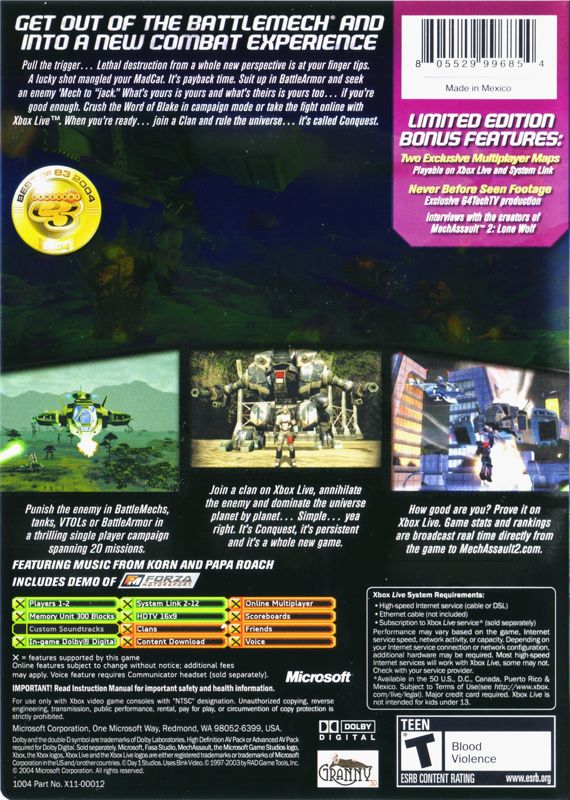MechAssault 2: Lone Wolf - Limited Edition - Xbox