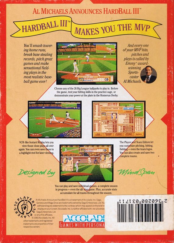 HardBall III - SEGA Genesis