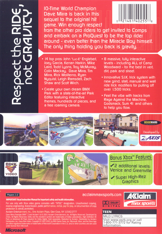 Dave Mirra Freestyle BMX 2 - Xbox