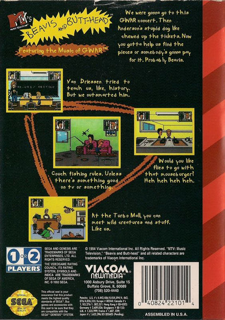Beavis and Butt-Head, MTV's - SEGA Genesis