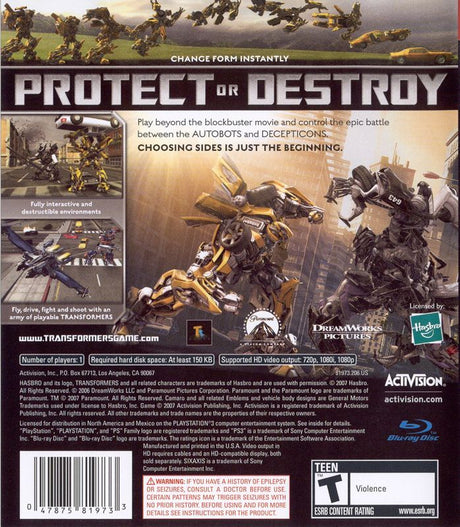 Transformers: The Game - PlayStation 3
