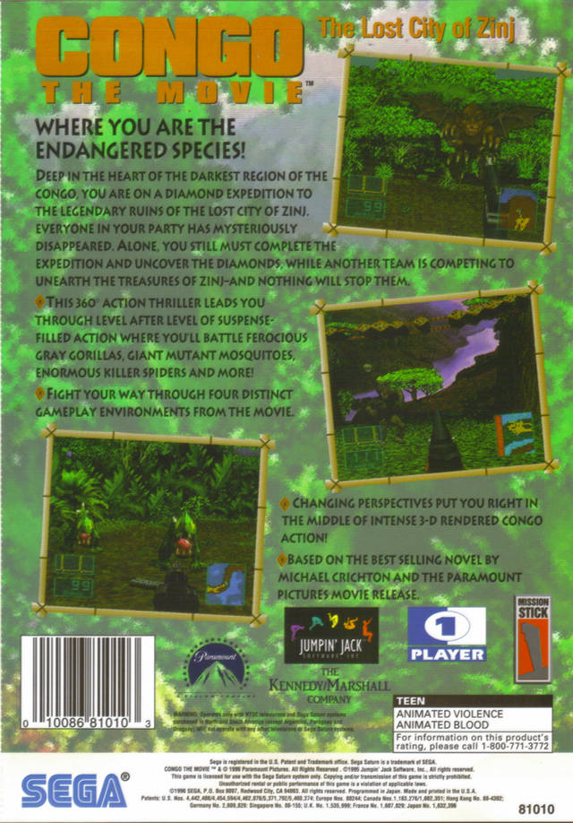 Congo: The Movie - The Lost City of Zinj - SEGA Saturn