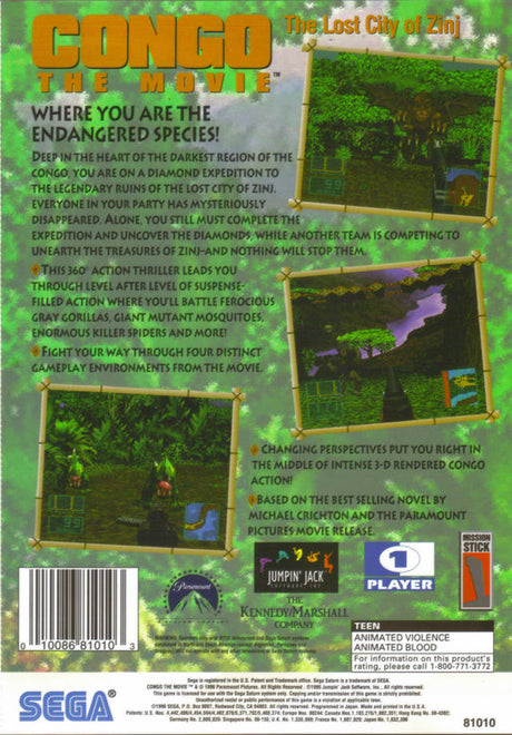 Congo: The Movie - The Lost City of Zinj - SEGA Saturn