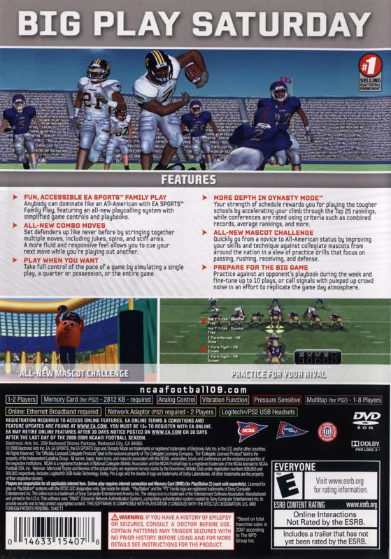 NCAA Football 09 - PlayStation 2