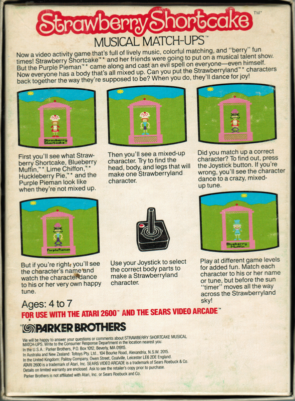 Strawberry Shortcake: Musical Match-Ups - Atari 2600