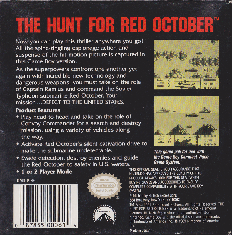 The Hunt for Red October - Game Boy