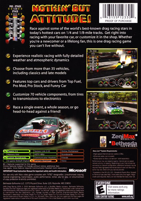 IHRA Drag Racing 2004 - Xbox