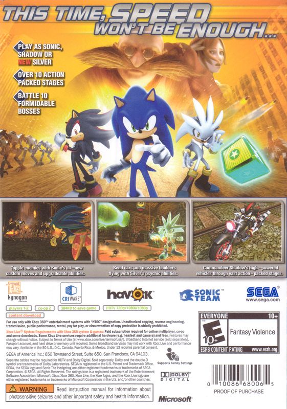 Sonic the Hedgehog - Xbox 360