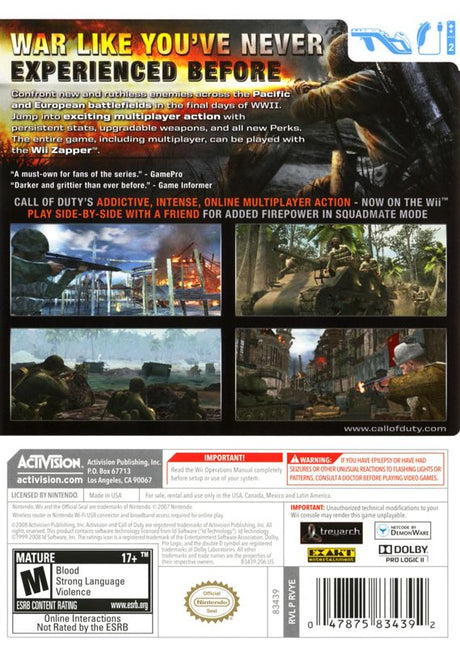 Call of Duty: World at War - Wii