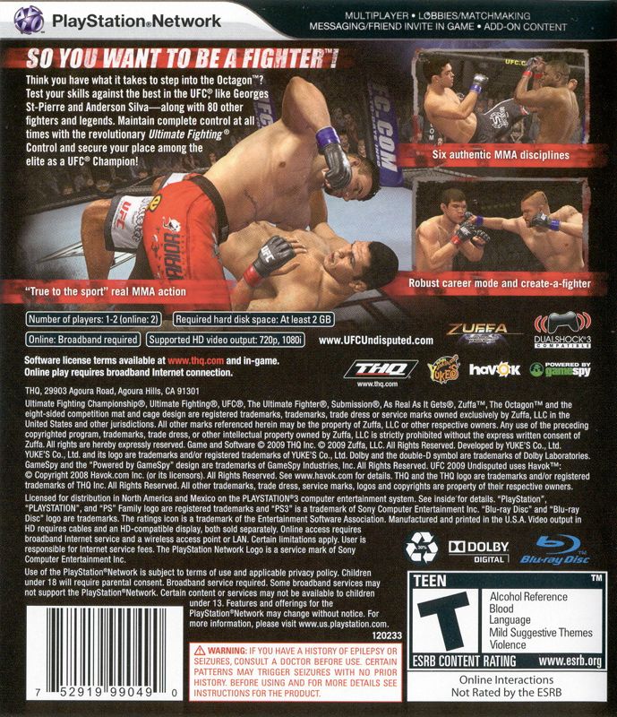 UFC 2009 Undisputed - PlayStation 3