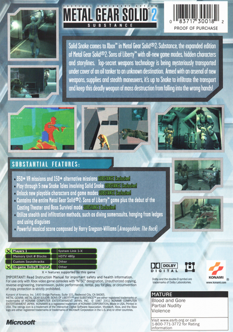 Metal Gear Solid 2: Substance - Xbox