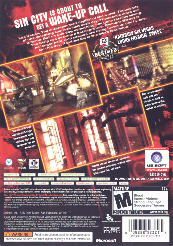 Tom Clancy's Rainbow Six: Vegas - Xbox 360