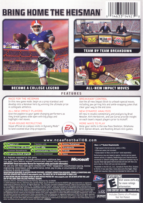 NCAA Football 06 - Xbox