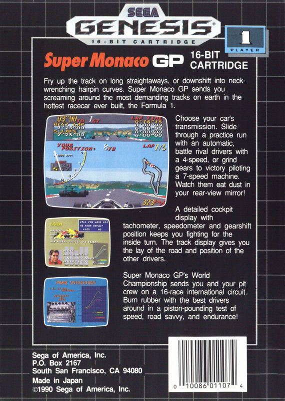 Super Monaco GP - SEGA Genesis