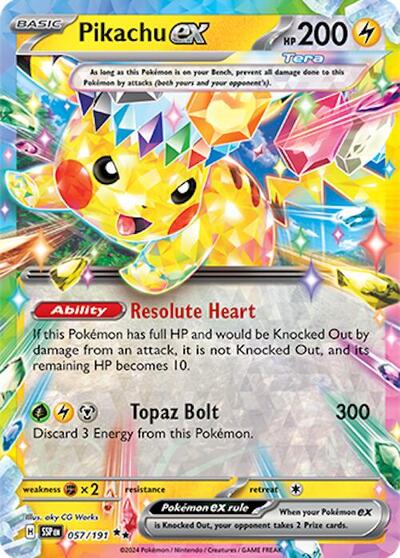 Pikachu ex - 057/191 (057/191) [SV08: Surging Sparks]