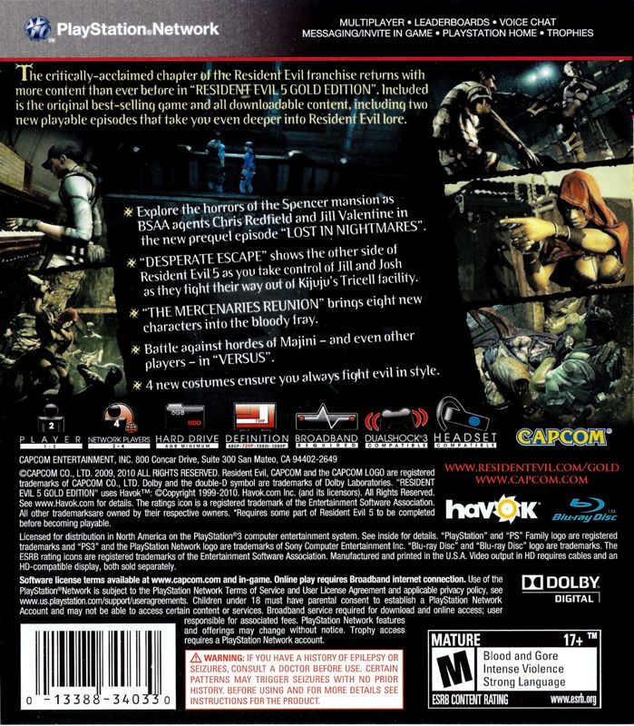 Resident Evil 5 - Gold Edition - PlayStation 3