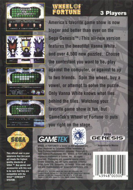 Wheel of Fortune - SEGA Genesis