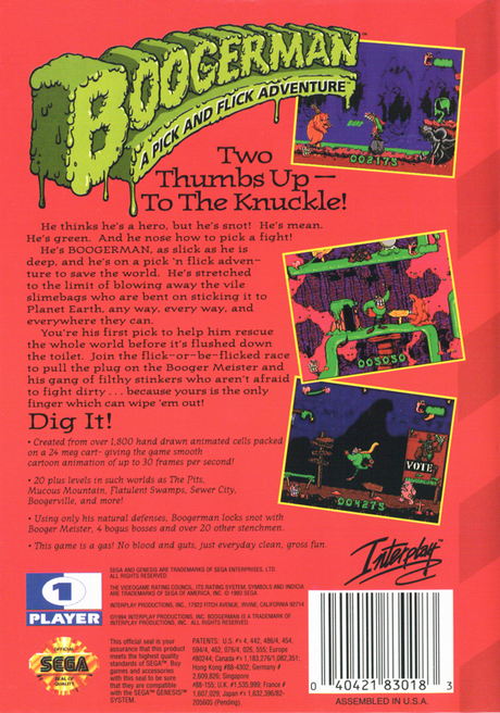 Boogerman: A Pick and Flick Adventure - SEGA Genesis