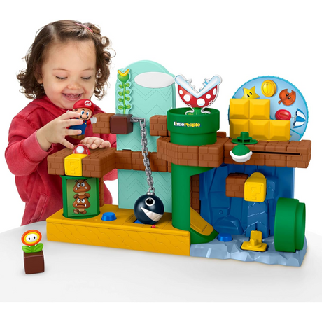 Fisher-Price Little People Toddler Toy My Mario Mario's Adventure Playset with Figure