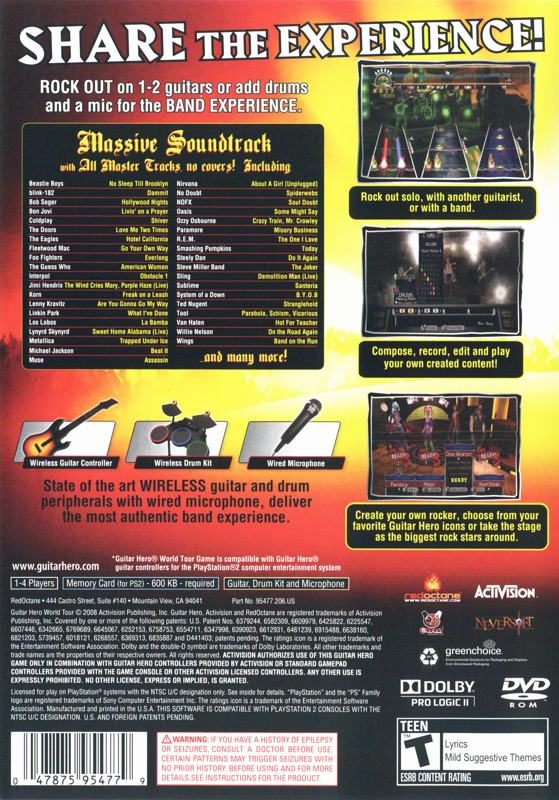 Guitar Hero: World Tour - PlayStation 2