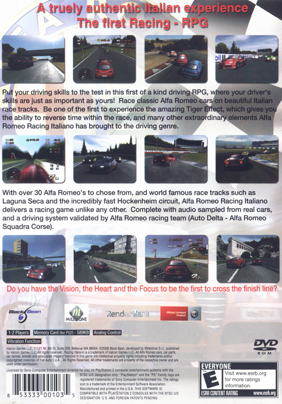 Alfa Romeo Racing Italiano - PlayStation 2