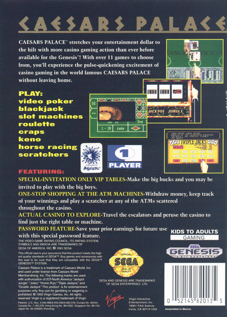 Caesars Palace - SEGA Genesis