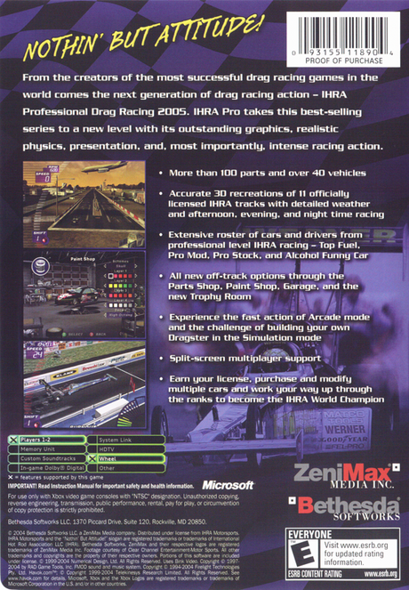 IHRA Professional Drag Racing 2005 - Xbox