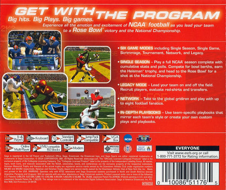 NCAA College Football 2K2: Road to the Rose Bowl - SEGA Dreamcast