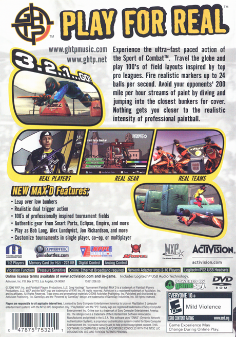 Greg Hastings' Tournament Paintball Max'd - PlayStation 2