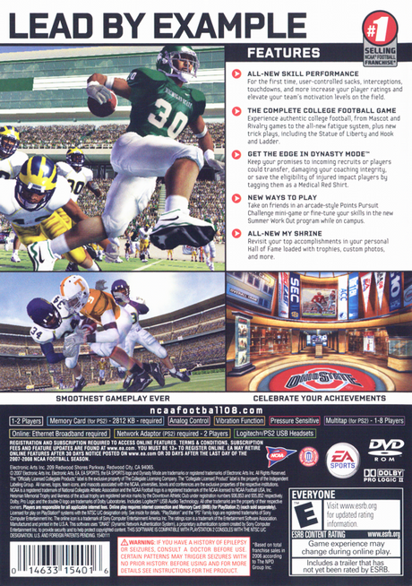 NCAA Football 08 - PlayStation 2