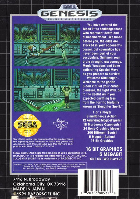 Slaughter Sport - SEGA Genesis