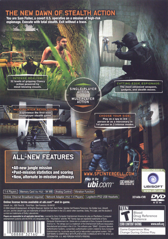 Tom Clancy's Splinter Cell: Pandora Tomorrow - PlayStation 2