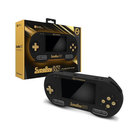 SupaBoy Portable Pocket Console for Super NES / Super Famicom Games - Black/Gold