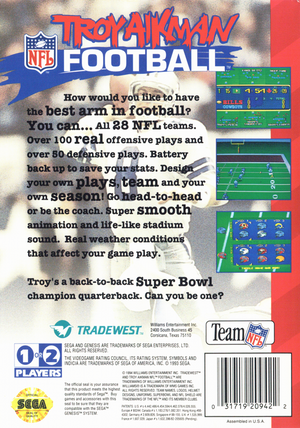Troy Aikman NFL Football - SEGA Genesis