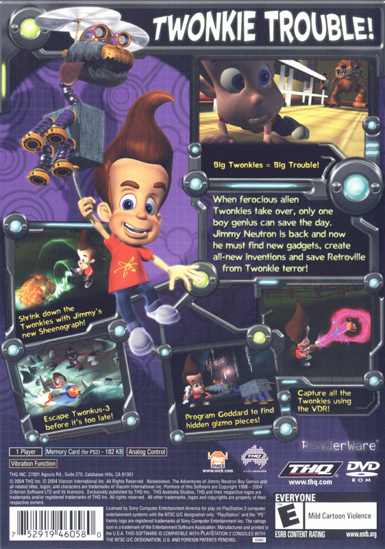 The Adventures of Jimmy Neutron: Boy Genius - Attack of the Twonkies - PlayStation 2