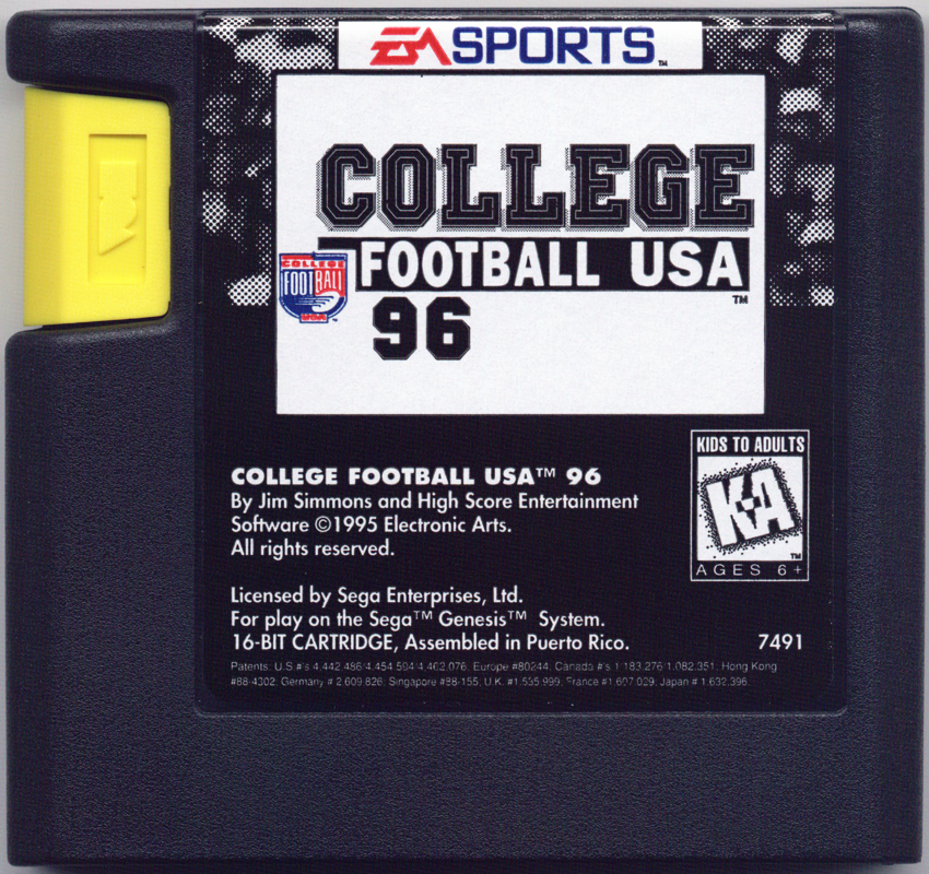 College Football USA 96 - SEGA Genesis