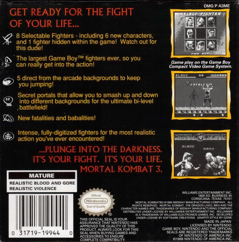 Mortal Kombat 3 - Game Boy