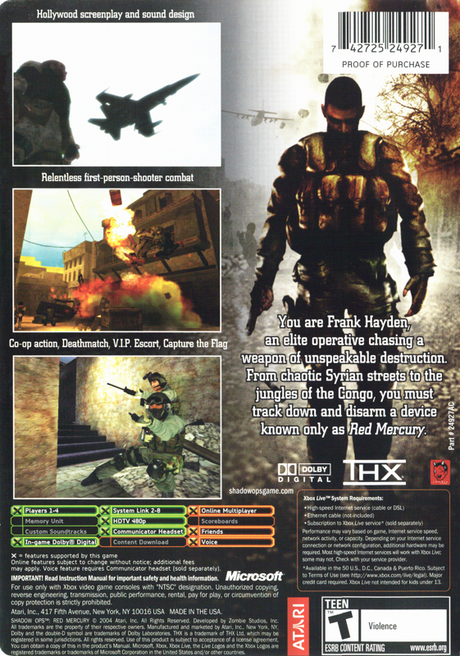 Shadow Ops: Red Mercury - Xbox