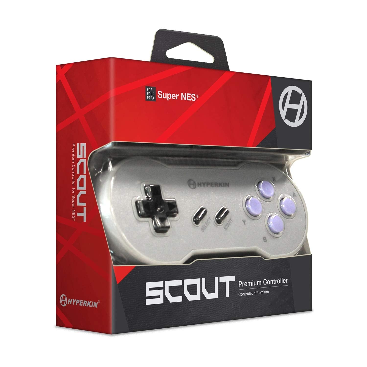 Scout Premium Wired Controller for Super Nintendo SNES - Gray