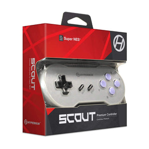 Scout Premium Wired Controller for Super Nintendo SNES - Gray