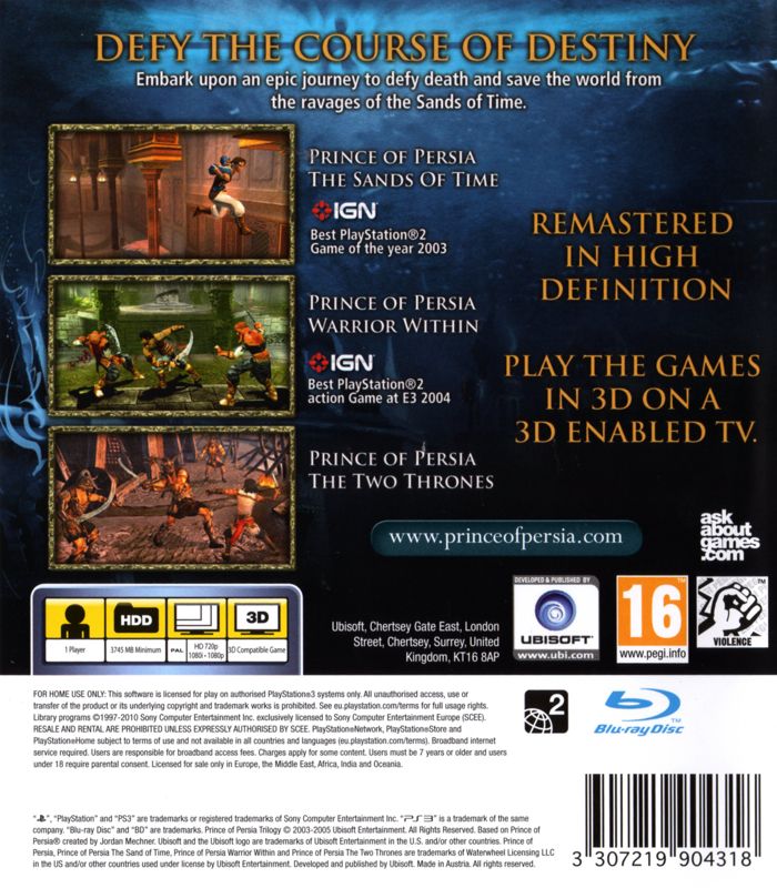 Prince of Persia Trilogy - PAL PlayStation 3
