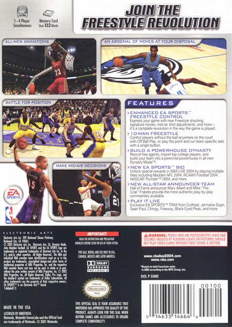 NBA Live 2004 - GameCube