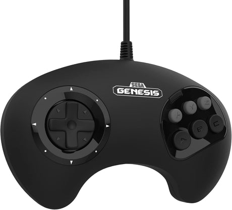 BIG6 Wired Controller for SEGA Genesis (Officially Licensed) - Black